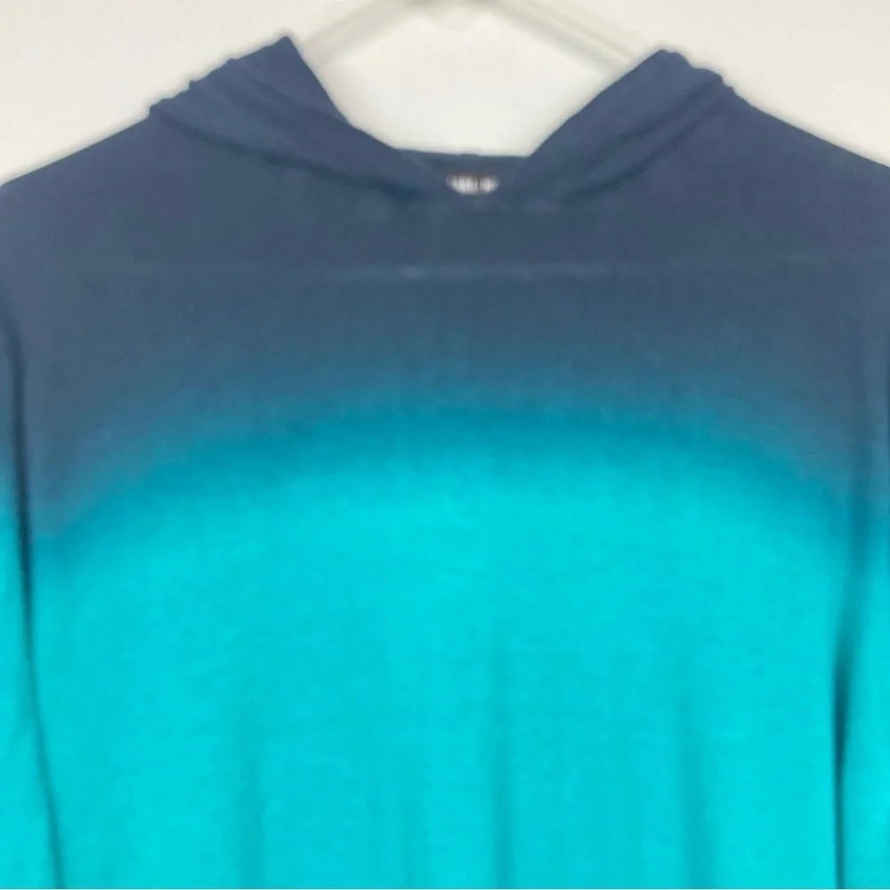 MICHAEL KORS Linen/Cotton Blend Ombré Lightweight Hoodie/Hooded Sweatshirt - XL
